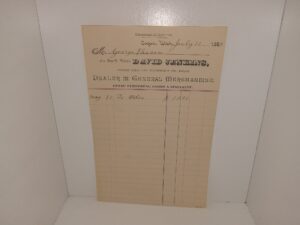 David Jenkins, Corner Third and Washington Sts., Corner Third and Washington Sts., Logan Statement of Account for George Parson, Dated July 10, 1888, Logan, Utah