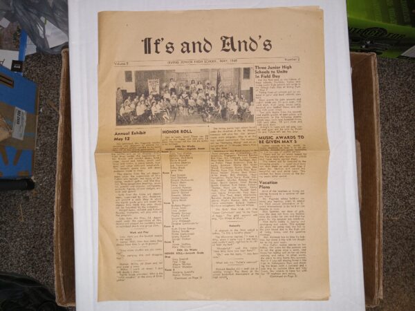 It’s and And’s: Vol. 5, No. 2, Irving Junior High School, May, 1948 (Newsletter) (1948)