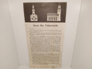 Save the Tabernacle (Heber City Tabernacle) (Pamphlet) (Unknown Publishing Date) ~ Unknown Author