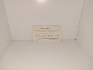 LDS Missionary Card for Lorea Coombs (Dated October 21, 1935 to October 31, 1935)