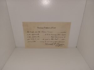 Seminary Certificate of Credit for Eldon Moss (Dated 1943)