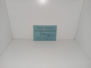 Granite Seminary Student Activity Card: 1946-1947 (1946)