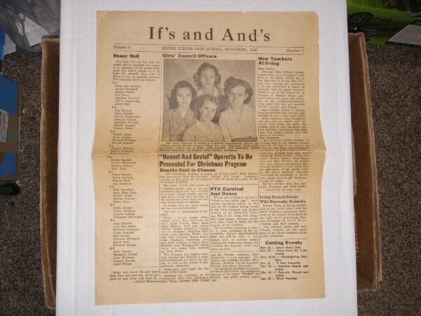 If’s and And’s: Vol. 3, No. 1, Irving Junior High School, November, 1946 (Newsletter) (1946)