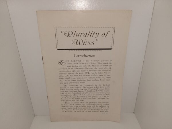 “Plurality of Wives” (Unknown Publishing Date) ~ Unknown Author