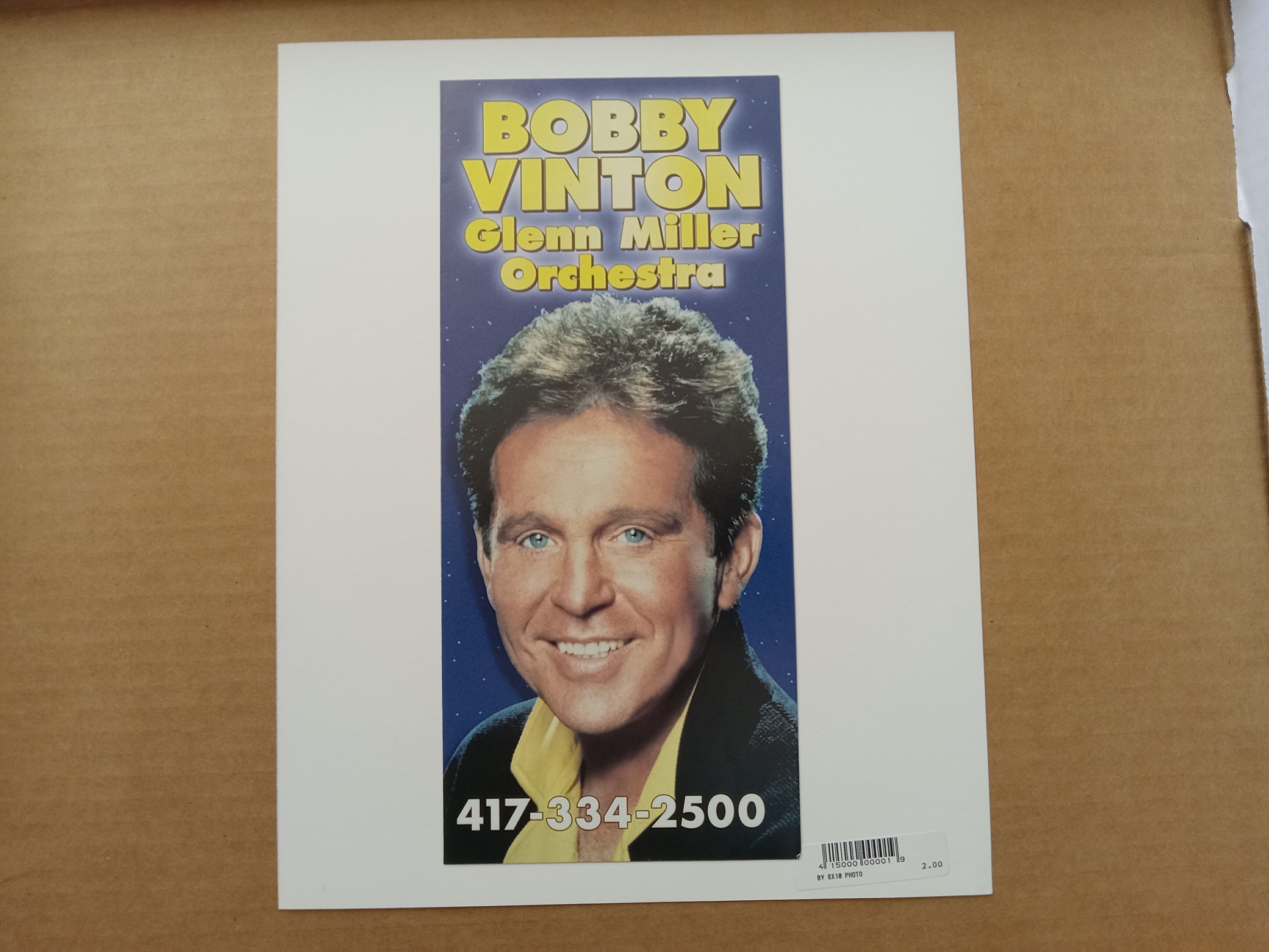 Photograph Signed by Famous Singer Bobby Vinton w/ a Flyer