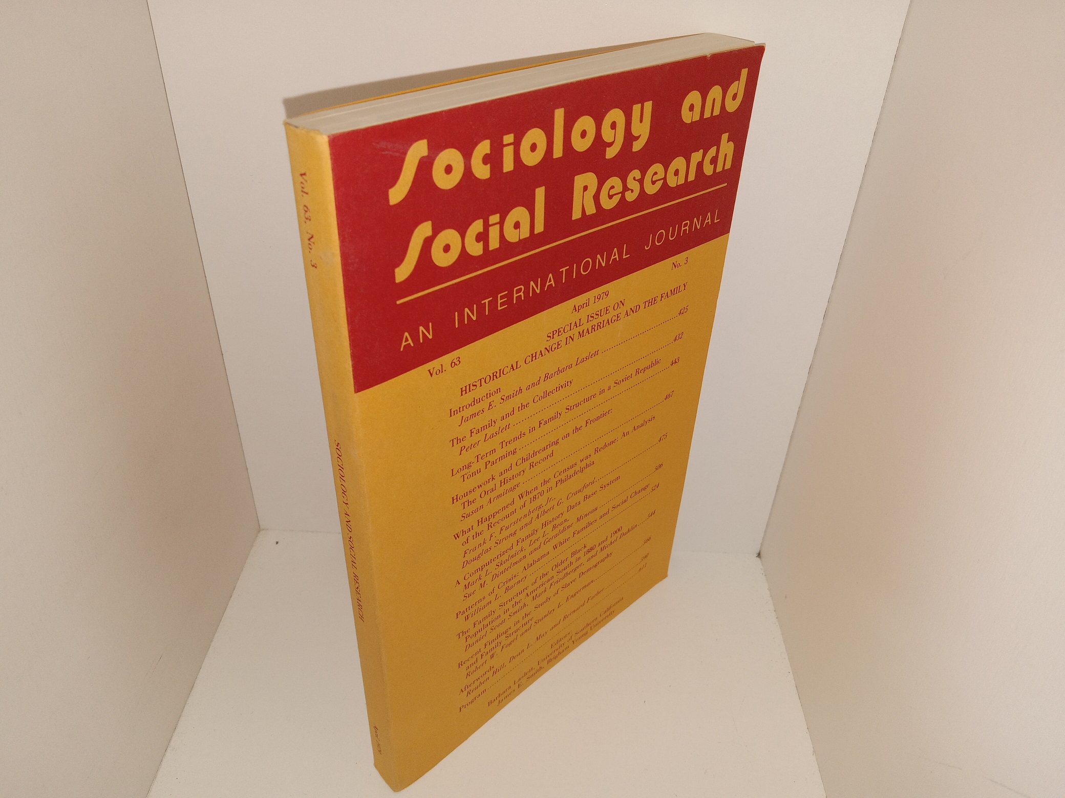 Sociology and Social Research: An International Journal: Vol. 63, No. 3, April 1979 (1979)