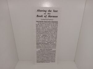 Altering the Text of the Book of Mormon (Pamphlet) (1996) ~ Unknown Author