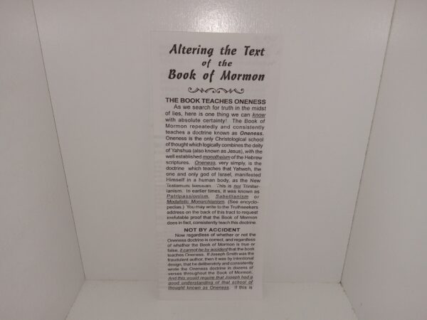 Altering the Text of the Book of Mormon (Pamphlet) (1996) ~ Unknown Author