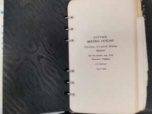Cottage Meeting Outline / Central Atlantic States Mission / April 1950 3rd Edition / 6-Ring Black Binder