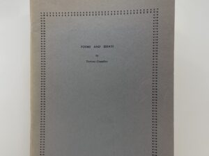 Poems and Essays (signed) By Tertius Chandler