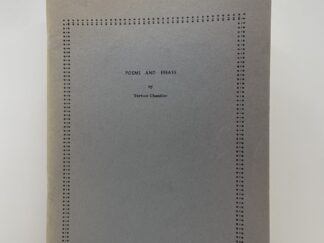 Poems and Essays (signed) By Tertius Chandler