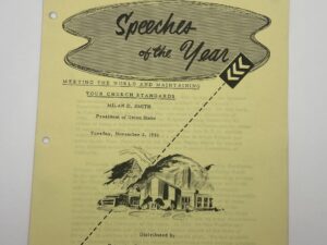 Speeches of the Year: Meeting the Word and Maintaining Your Church Standards Milan D. Smith