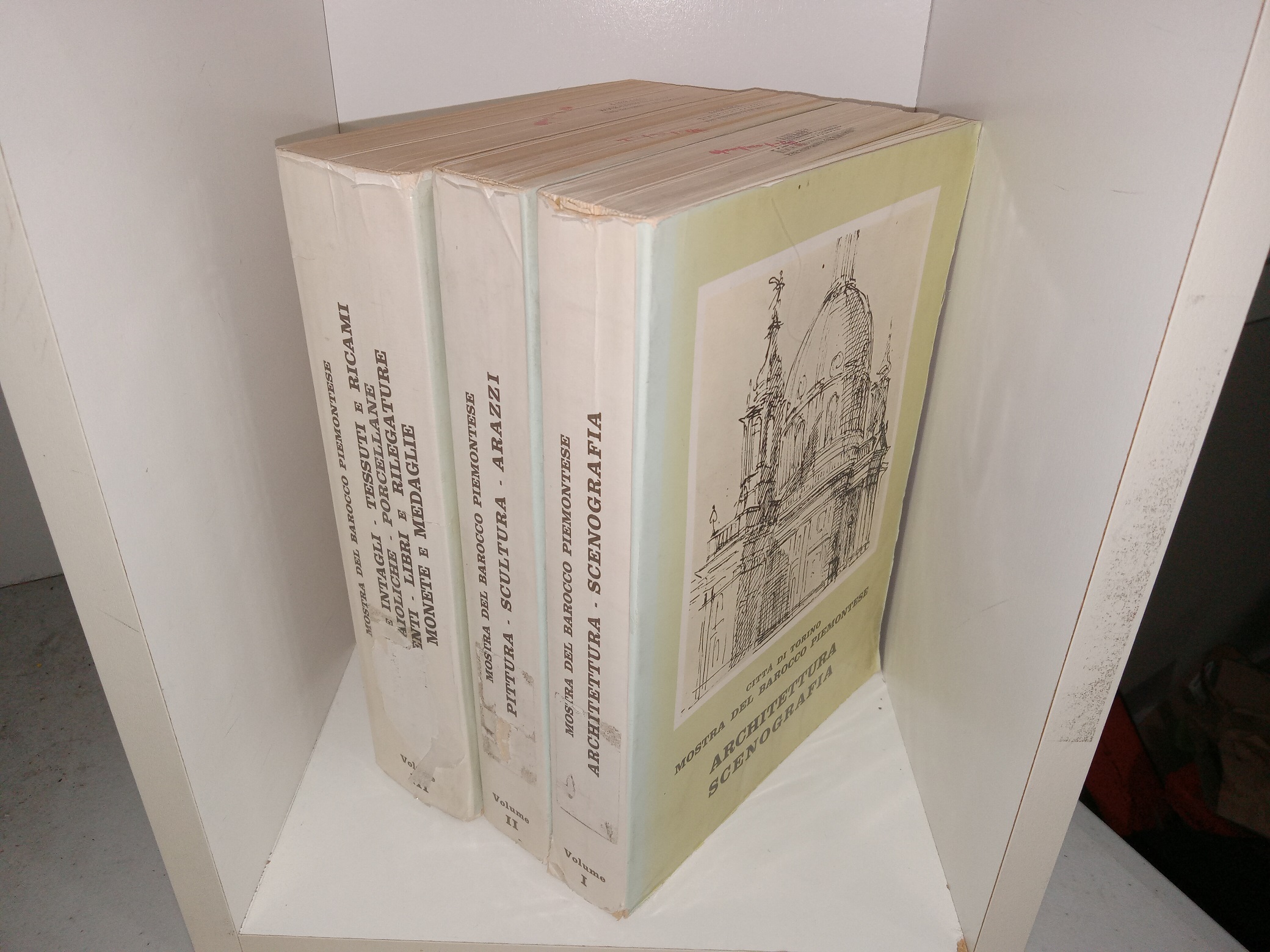 Città di Torino Mostra del Barocco Piemontese 3 Vol. Set (Italian: City of Turin Piedmontese Baroque Exhibition) (Ex-Library) (1963) ~ Edited by Vittorio Viale