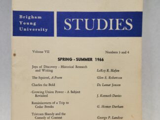 Brigham Young University Studies:: Spring - Summer 1966, Volume VII, Numbers 3 and 4 (1966, Paperback)