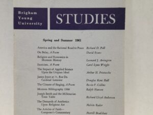 Brigham Young University Studies:: Spring and Summer 1961, Volume III, Numbers 3 and 4 (1961, Paperback)