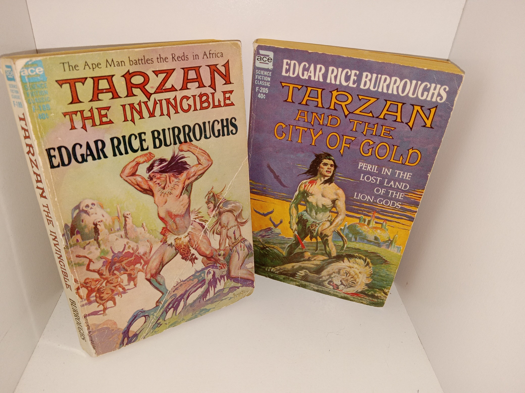 2 Tarzan Books by Edgar Rice Burroughs: Tarzan the Invincible / Tarzan and the City of Gold (See Details)