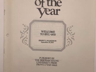 Speeches of the Year: Welcome to BYU (1970) by Ernest L. WIlkinson