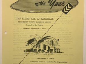 Speeches of the Year: The Divine Law of Witnesses (1953) by President Joseph Fielding Smith