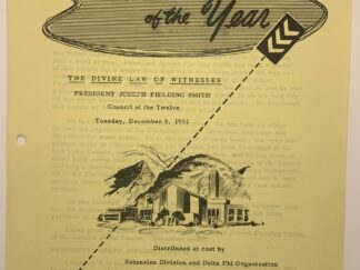 Speeches of the Year: The Divine Law of Witnesses (1953) by President Joseph Fielding Smith
