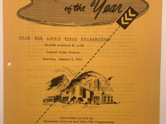 Speeches of the Year: Cram for Life’s Final Examination (1954) by Elder Harold B. Lee