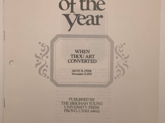 Speeches of the Year: When Thou Art Converted (1970) by Alvin R. Dyer