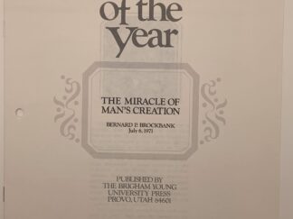 Speeches of the Year: The Miracle of Man's Creation (1971) by Bernard Brockbank