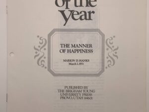 Speeches of the Year: The Manner of Happiness (1971) by Marion Hanks