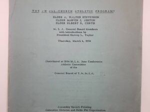 Why An All-Church Athletic Program? (1954)