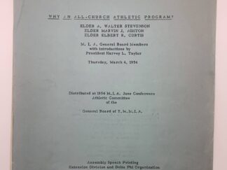 Why An All-Church Athletic Program? (1954)