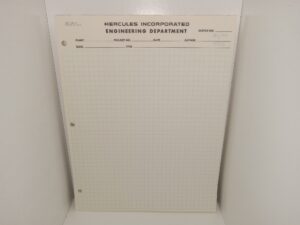 Hercules Incorporated Engineering Department Blank Graph Paper Pad