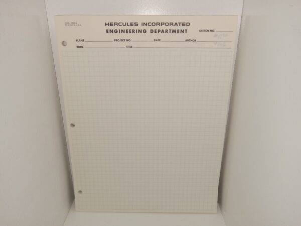 Hercules Incorporated Engineering Department Blank Graph Paper Pad