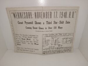 “Wednesday, November 17, 1948, A.D.”: Great Pyramid Shows a Third Star – Shift Date Coming Event Given in Over 150 Ways (1943) ~ by O. Gordon Pickett