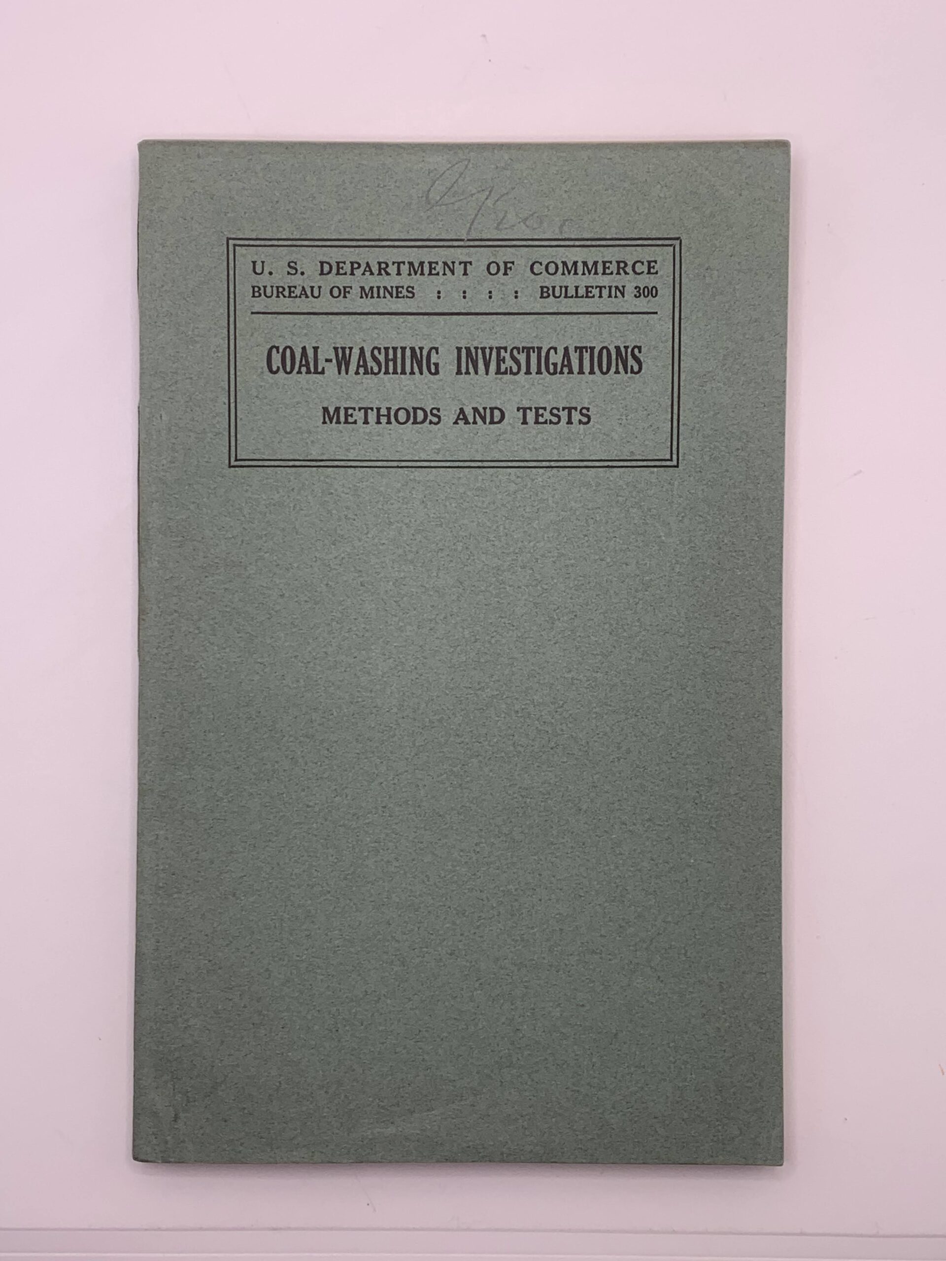 Department of the the Commerce: Bulletin 300 Coal-Washing Investigations (1929)