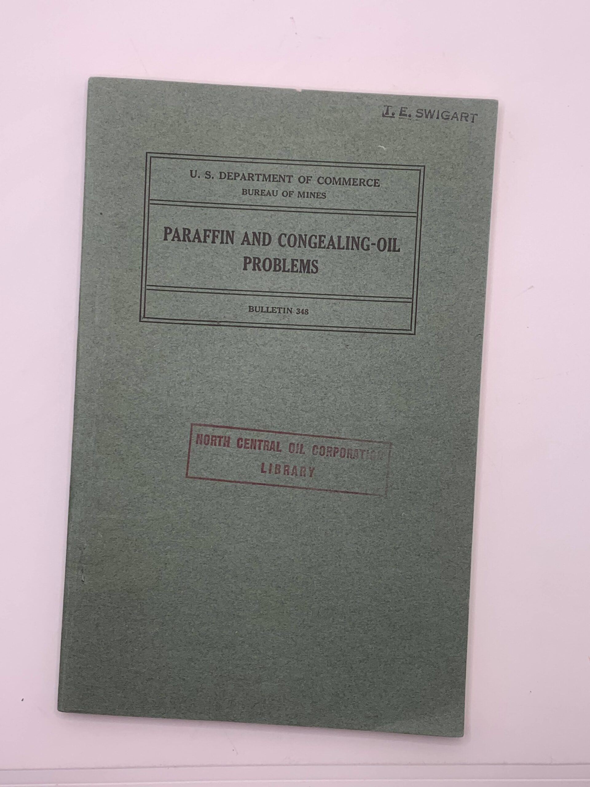 Department of the the Commerce: Bulletin 348: Paraffin and Congealing-oil Problems (1932)