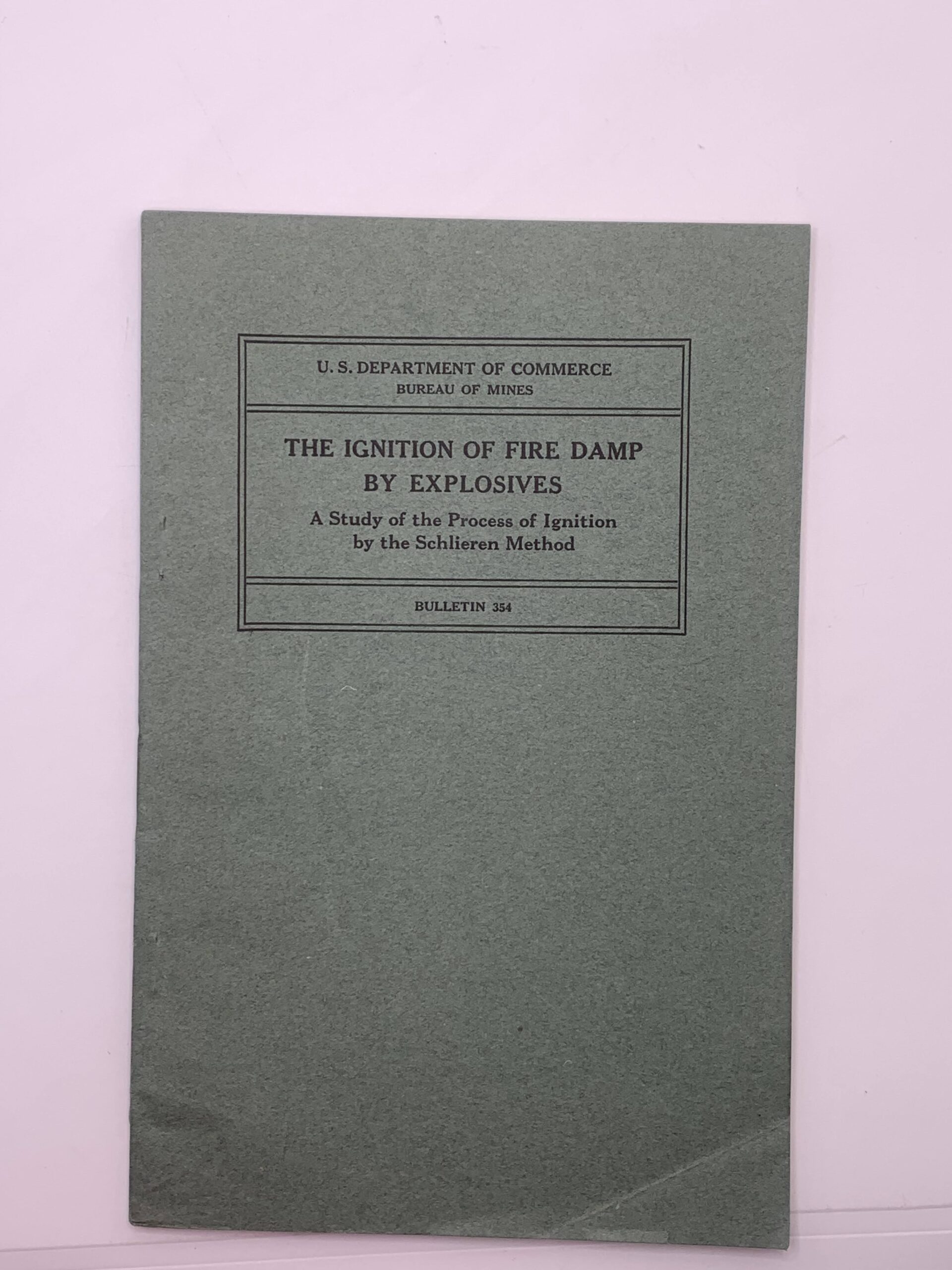 Department of the Commerce: Bulletin 354: The Ignition of Fire Damp by Explosives (1932)