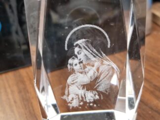 Glass object with image of the Virgin Mary and the Baby Jesus Inside