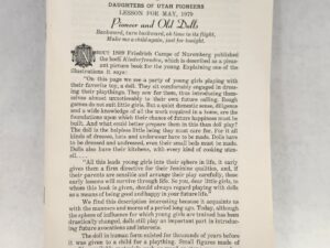 Daughters of Utah Pioneers:: Lessons for May, 1979, Pioneer and Old Dolls (1979, Paperback – Bound by Two Staples)