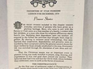 Daughters of Utah Pioneers:: Lessons for December, 1979, Pioneer Stories (1979, Paperback – Two Staples Bound)