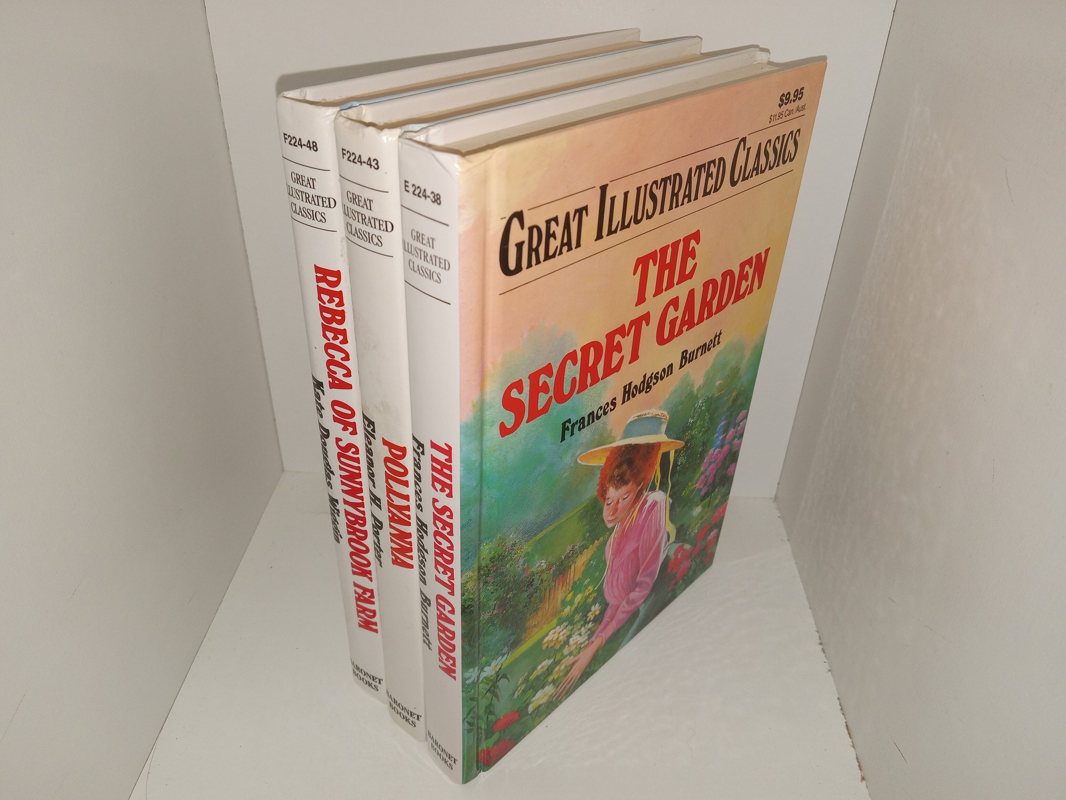 3 Great Illustrated Classics Books: Rebecca of Sunnybrook Farm / Pollyanna / The Secret Garden (See Details)