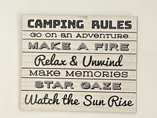 Sign ~ “Camping Rules” ~ 11 in x 9.5 in