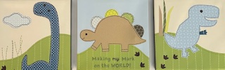 3 Piece Dinosaur set ~ Canvas Wall Art