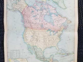 1899 — Map of North America — in Color — Measures 16″ x 22″