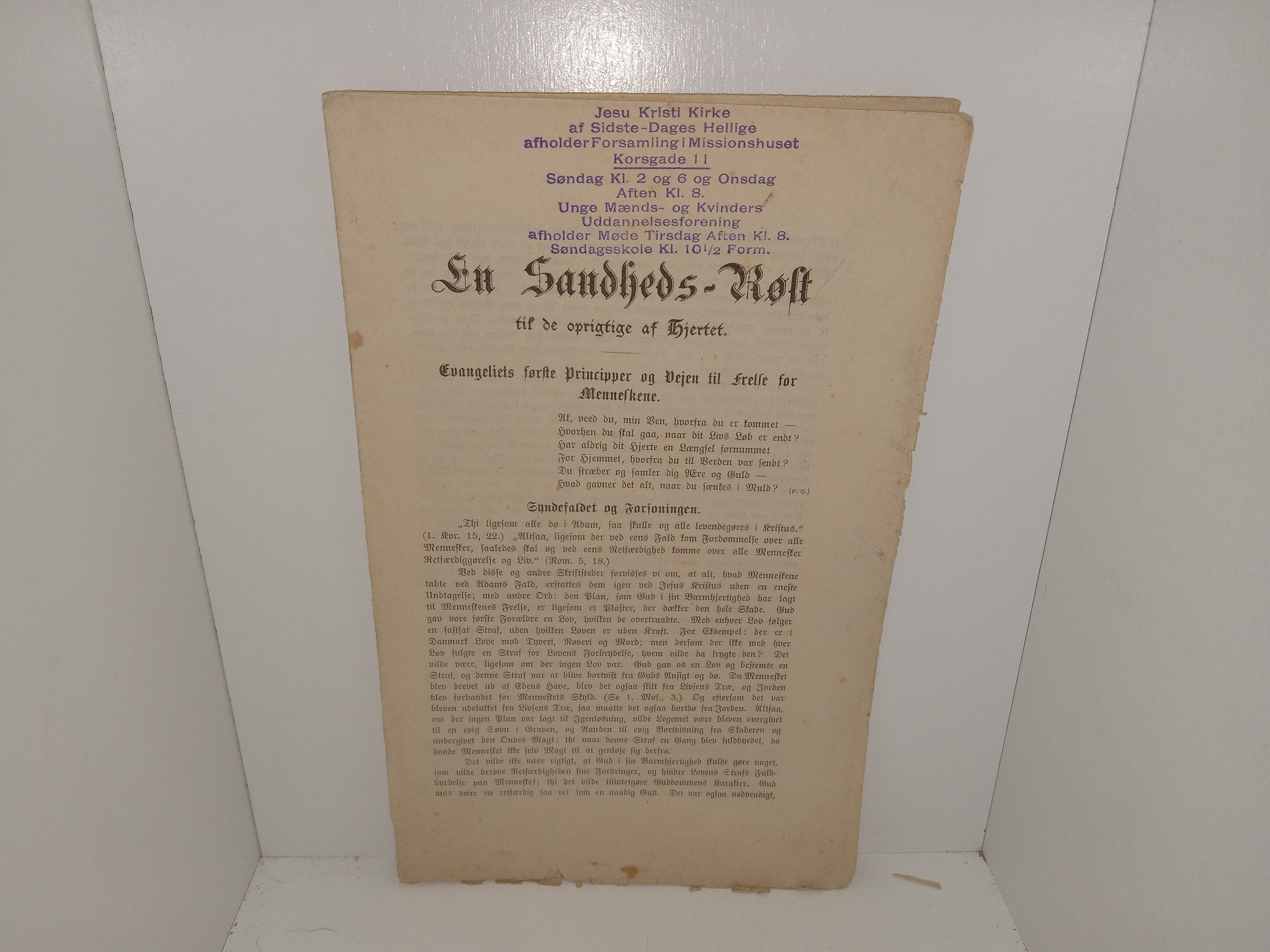 En Sandheds-Røst (Danish: A Voice of Truth) (Pamphlet) (Uncut) (1900)