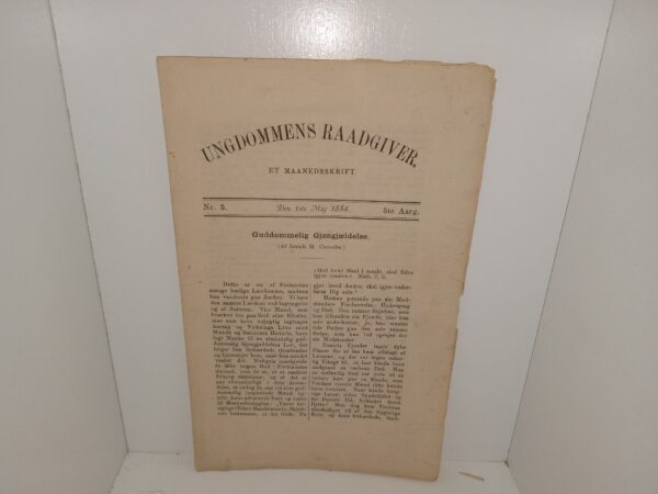 Ungdommens Raadgiver: Nr. 5, 5te Aarg., Den 1st Maj,1884 (Danish: The Youth Counselor: No. 5, 5th year, 1st May, 1884) (Pamphlet) (1884)