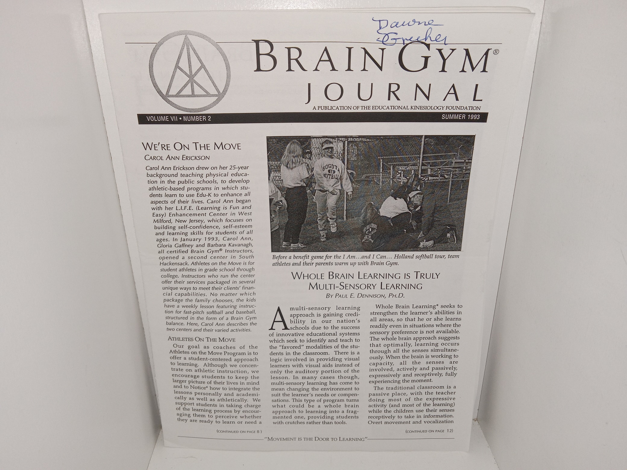 Brain Gym Journal: Vol. 7, No. 2, Summer 1993 (1993)