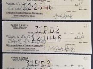 1946 — 5 Old Cancelled Checks to the Union Pacific Railroad