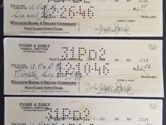 1946 --- 5 Old Cancelled Checks to the Union Pacific Railroad