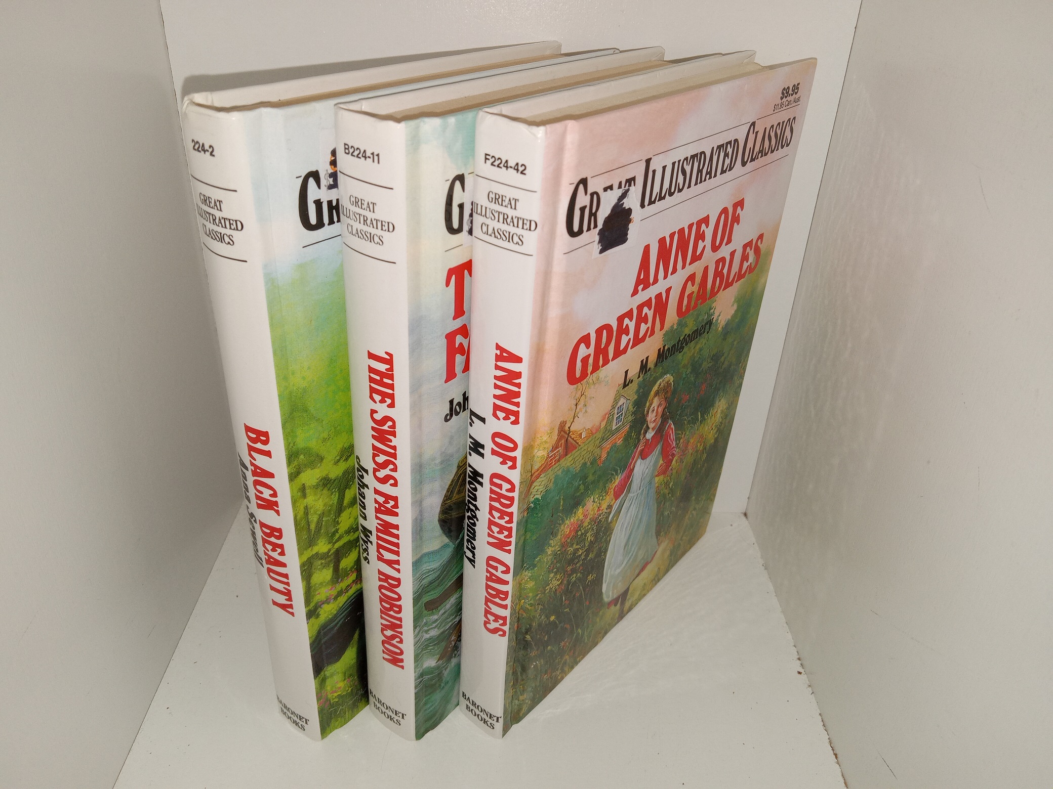 3 Great Illustrated Classics: Black Beauty / The Swiss Family Robinson / Anne of Green Gables (See Details)