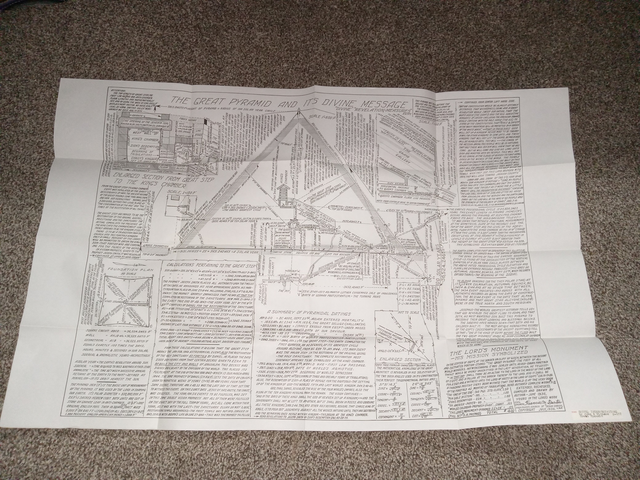 The Great Pyramid and Its Divine Message (Fold-Up Chart) (1936)