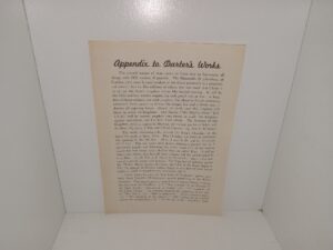 Appendix to Darter’s Works (Pamphlet) (Unknown Publishing Date) ~ Unknown Author